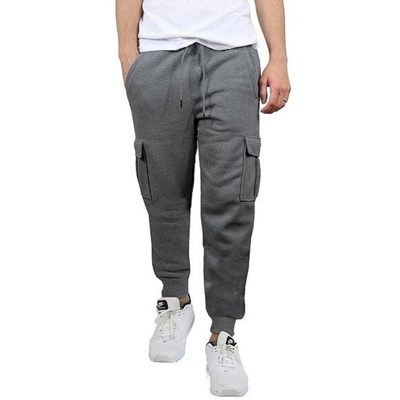 Blue Ice Men's‎ Fleece-Lined Cargo Jogger Sweatpants in Charcoal - Size 2XL - Picture 1 of 6